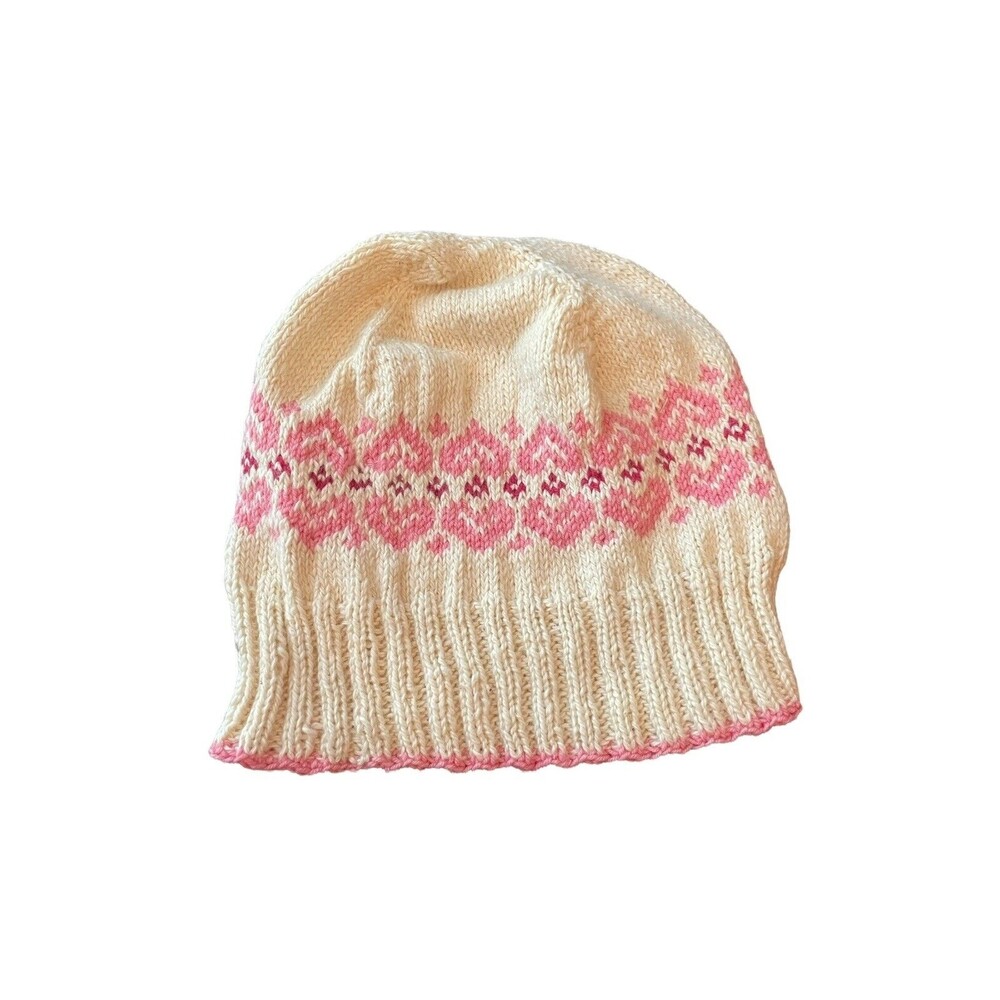 Toboggan Pink Hearts Cream Youth Toddler Girl Age (2-4)